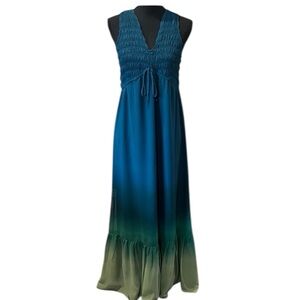 Taylor Dark Green Ombre Maxi Dress size 8